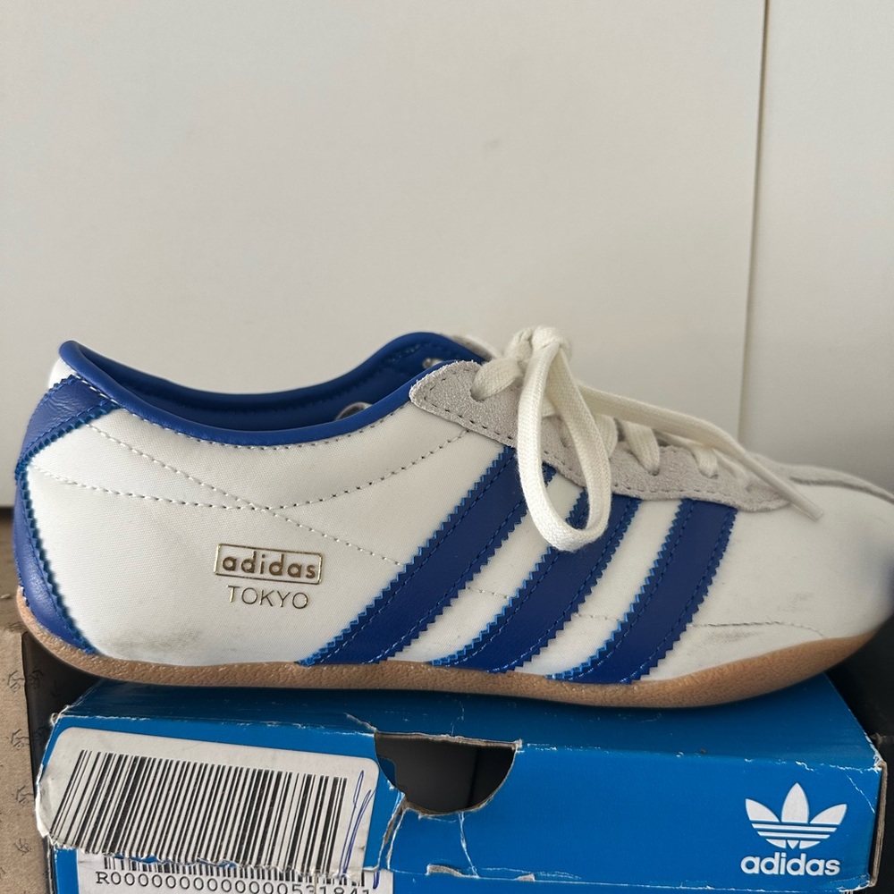 Adidas Tokyo White and Blue Athletic Shoes